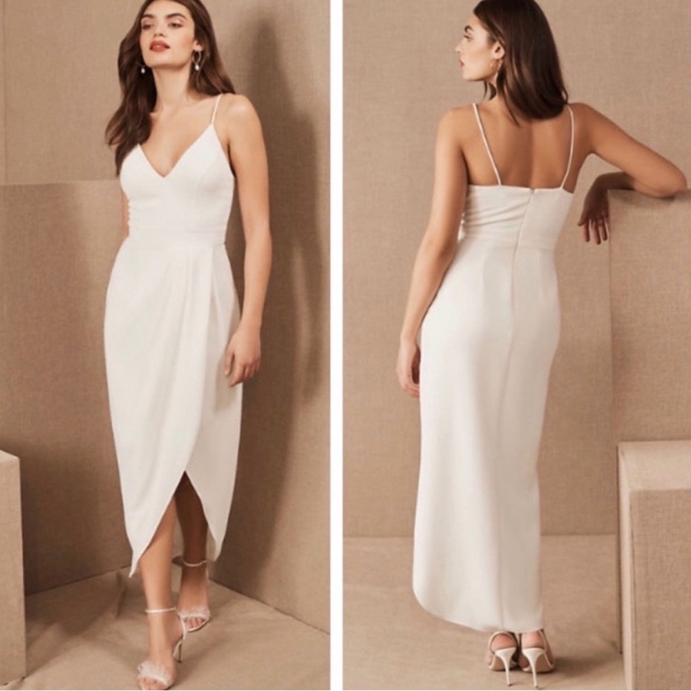 BHLDN Caron V-Neck Crepe Dress